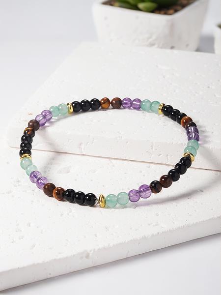 4mm Natural Crystal Beaded Bracelet, Wealth & Prosperity Jewelry Gift, Chakra Healing Crystals, Unisex Chakra Balance Energy Accessory