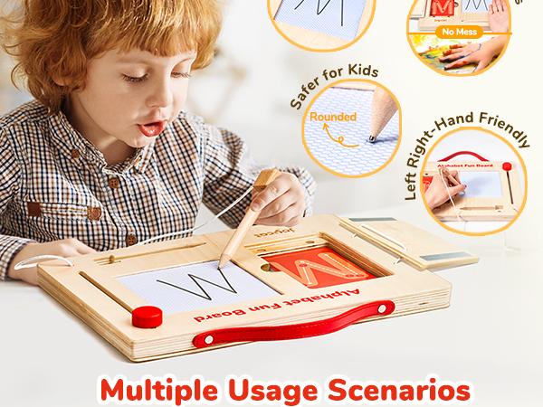 JoyCat Wooden Letter and Number Tracing Board, Alphabet Writing Practice Montessori Toys, Language Learning Toys, Classroom Educational Tools Material JoyCat Wooden Letter and Number Tracing Board, Alphabet Writing Practice Montessori Toys, Language Learning Toys, Classroom Educational Tools Material