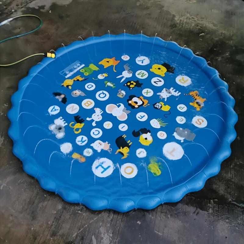 Water Splash Pad, Splash Proof Water Play Pad, Outdoor Lawns, Beaches, Gardens, Summer Parks and Yard Toys, Inflatable Water Slide, Inflatable Pool, Inflatable Waterslide, Paddling Pool, Kids Toys, Inflatable Water Sprinkler, Inflatable Floating Bed