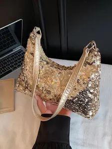 Women's Shiny Sequin Evening Bag, Sparkling Party Shoulder Bag, Fashionable Crossbody Clutch Purse, Perfect for Concerts, Celebrations, Clubs, Weddings