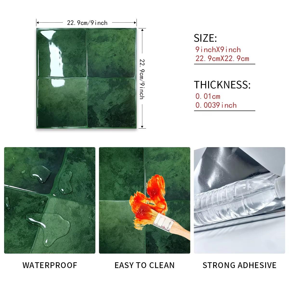 10-Sheets/20-Sheets Peel and Stick Backsplash Tiles, Kitchen Bathroom Square Self Adhesive Wall Tile, Checkerboard Mosaic Stickers