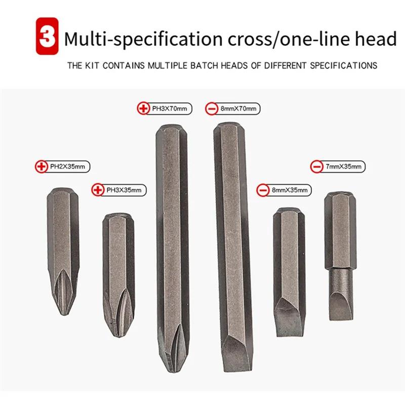 7PCS Impact Screwdriver Set Impact Screwdriver Impact Screwdriver Percussion Batch Tool Kit