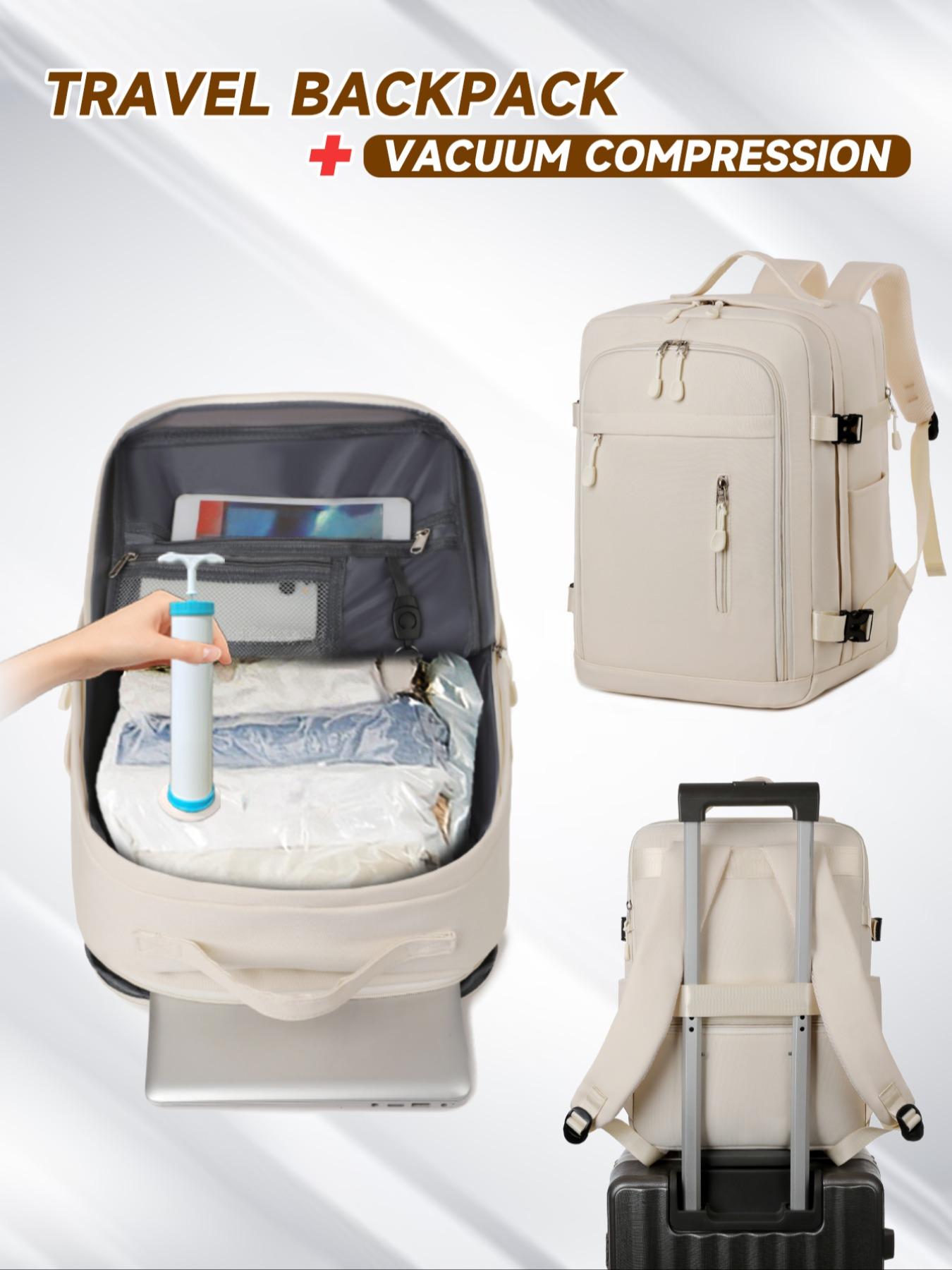 Vacuum Compression Backpack with Air Pump, Large Capacity Travel Bag 40x30x20 Cm, Space-Saving Design, Ideal for All Seasons, Laptop Travel Backpack, Travel Backpacks