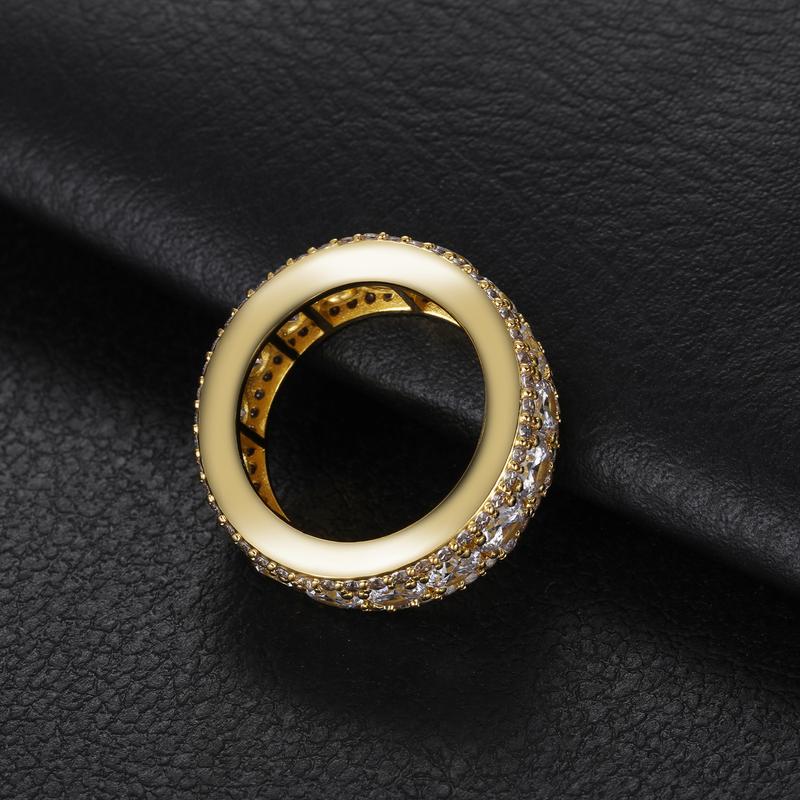 【#R44】UCCIYO 8mm Synthetic Moissanite Rings For Men Hip Hop Jewelry Sterling Silver S925