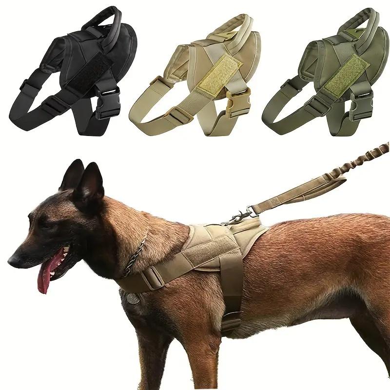 Lightweight Tactical Dog Harness with D-Ring, Adjustable Nylon Vest for Walking, Training, Daily Use, Olive Options