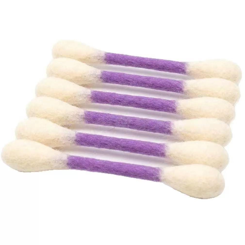 6-Pack Catnip Cotton Swab Shape Cat Toys, Handmade Wool Felting, Safe Non-Toxic, Interactive Chewing Toy for Cats, Dental Health Play