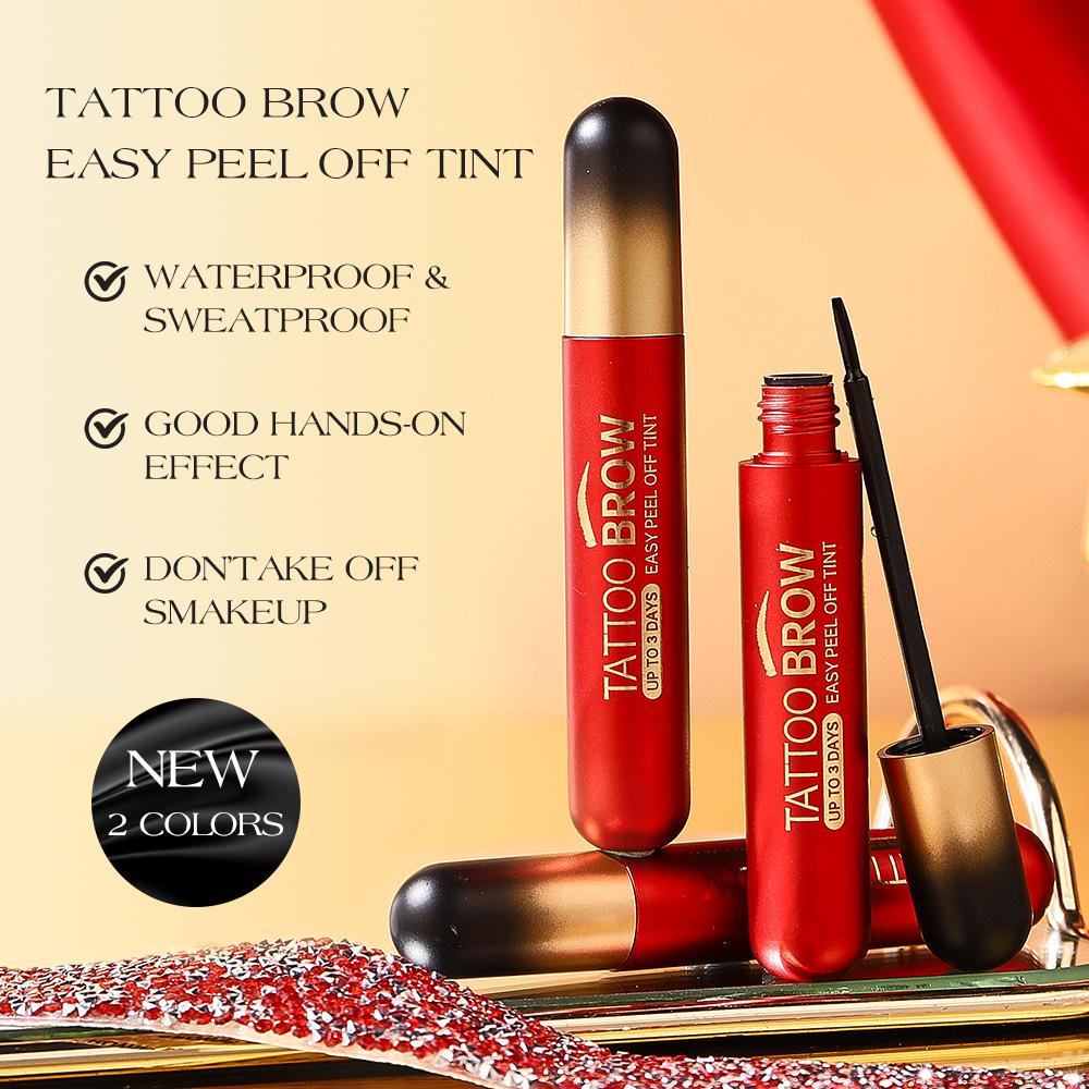 Peel-off Eyebrow Gel, Semi-permanent Brow Tint, Waterproof and Sweat-resistant, Long-lasting Color, Natural & Voluminous Brow Shape, Easy Peel-off Removal, Creates 3D Wild Brows.
