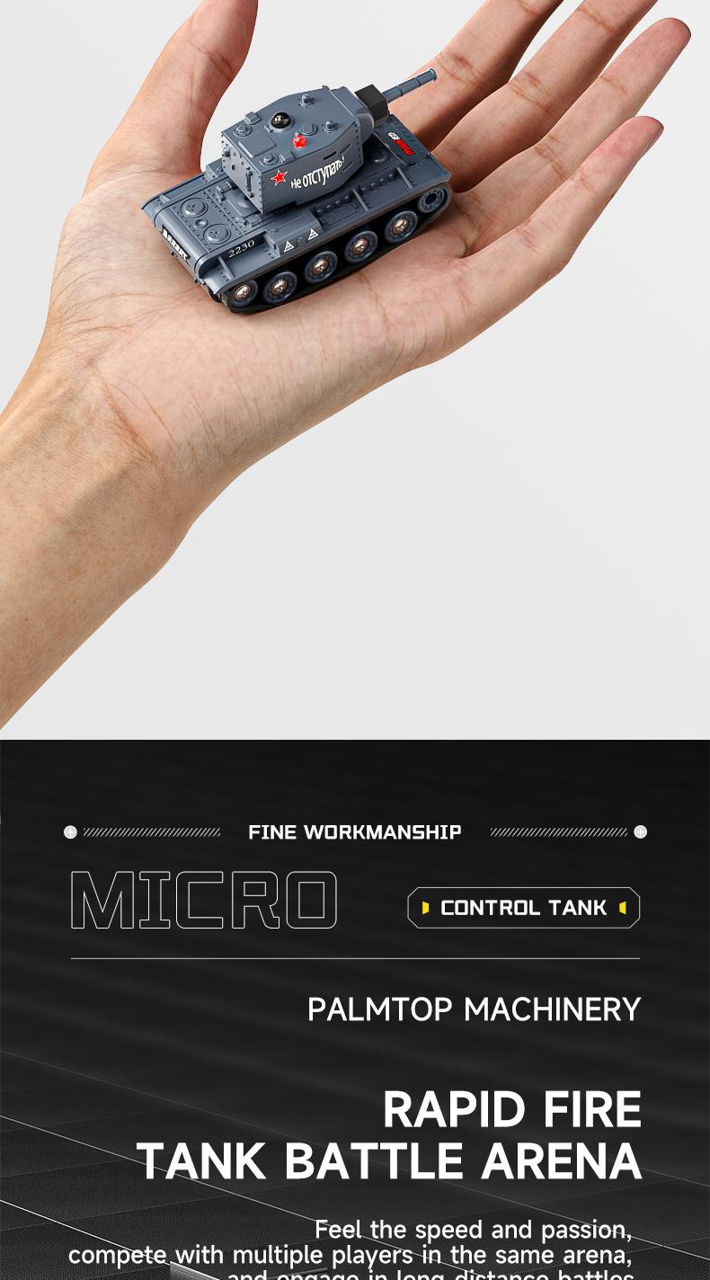 BRRRRT 1/64 Scale Remote-Controlled Tank, Military Tank Model with Infrared Combat System and Rotating Turret, 2.4GHz RC Vehicle Toy, Suitable for Children and Adults, Engineering Vehicle Toy, 4x4 Off-Road Vehicle, Christmas Gift for Adults and Children.