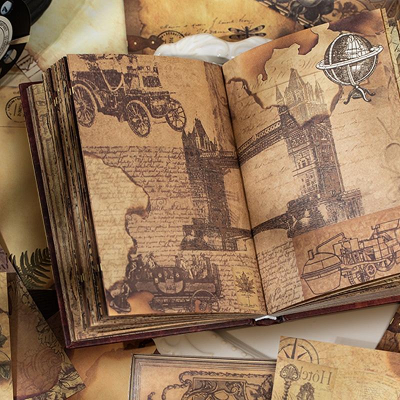 Vintage Style Material Paper Book, 192pcs/set Scrapbook & Journal Making Paper, DIY Decorative Craft Paper for Scrapbooking & Journal Making