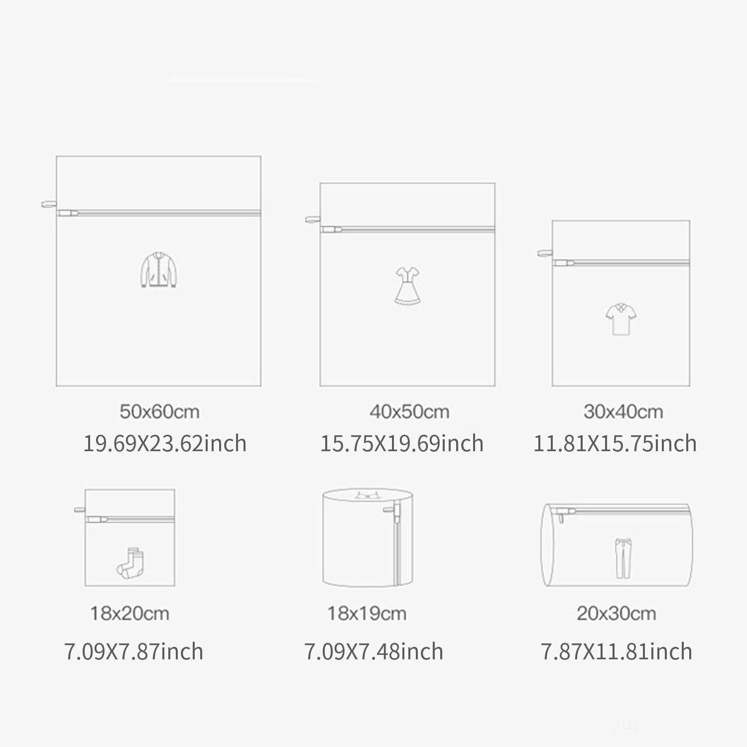 6-Piece Mesh Laundry Bags Set, Durable and Reusable, Ideal for Delicate Items, Perfect for Travel and Home Use, Easy to Clean Design