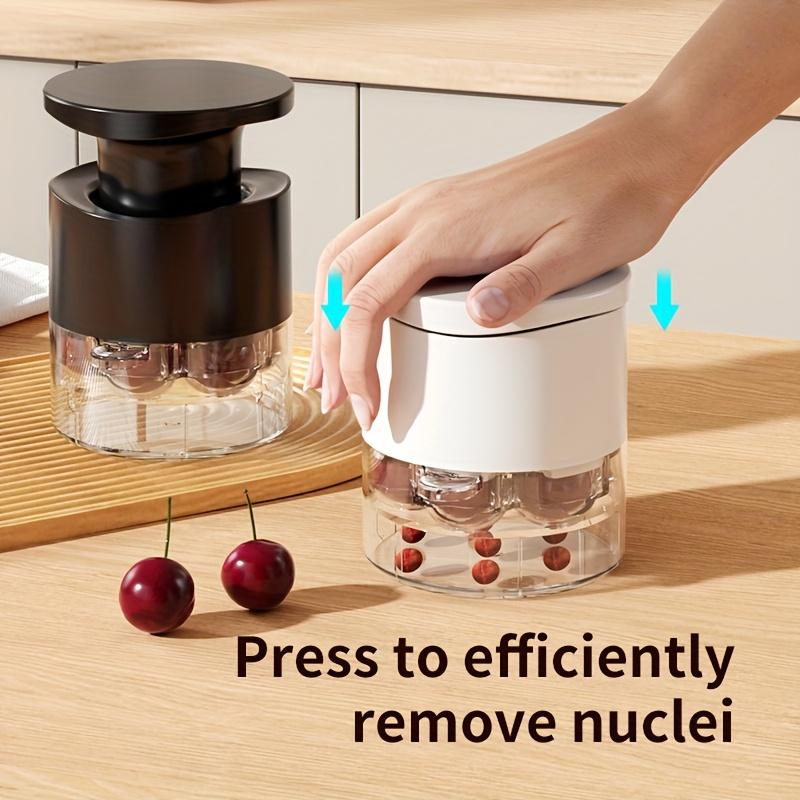 Easy-press cherry and date core picker with 7 holes - clear plastic kitchen tool for effective core removal, ideal for cherries, dates, etc., kitchen gadgets | Compact design | Durable kitchen tools