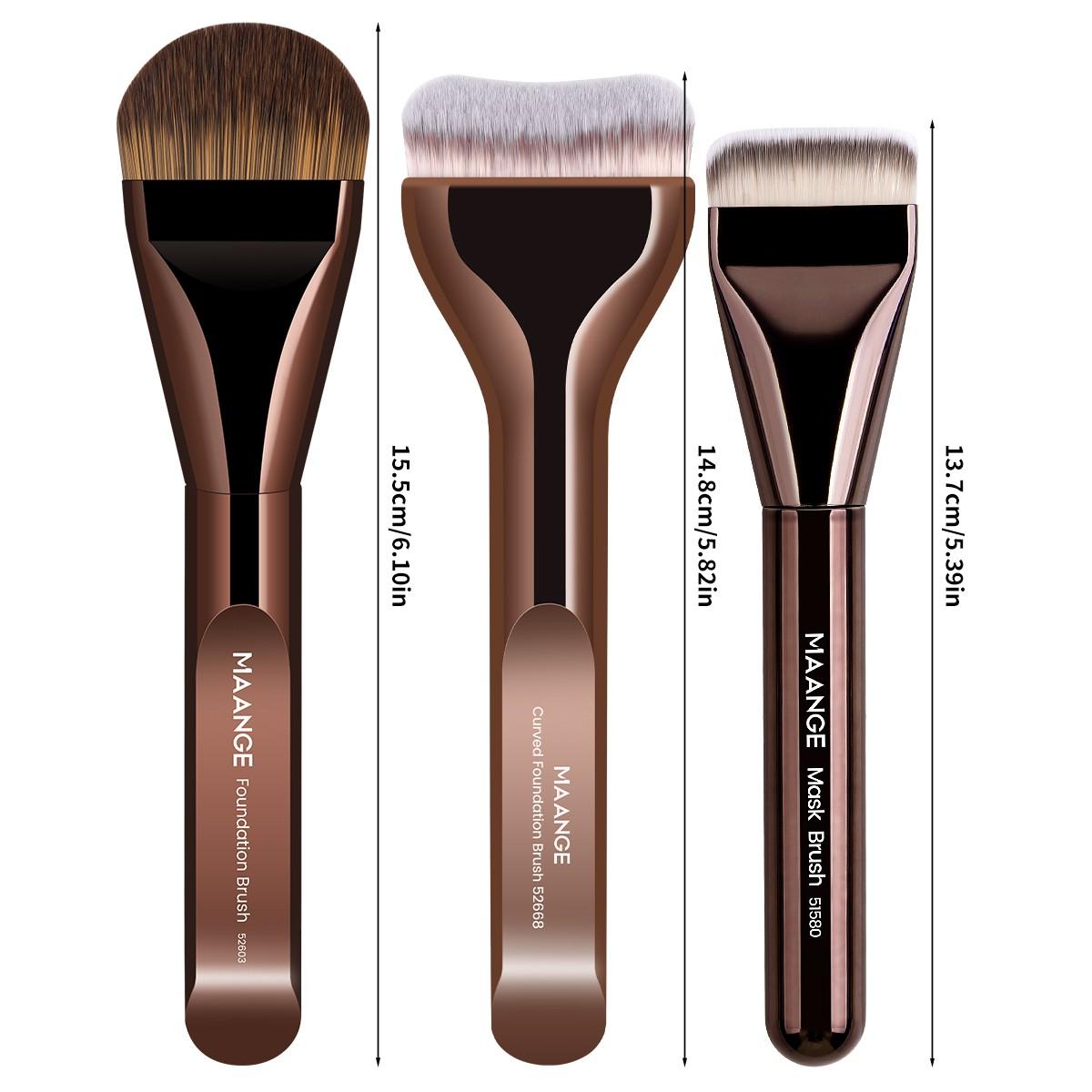 Maange 3-Piece Makeup Brush Set, Foundation Brushes, Professional Cosmetic Tools, Essential Beauty Essentials, Perfect for Daily Use