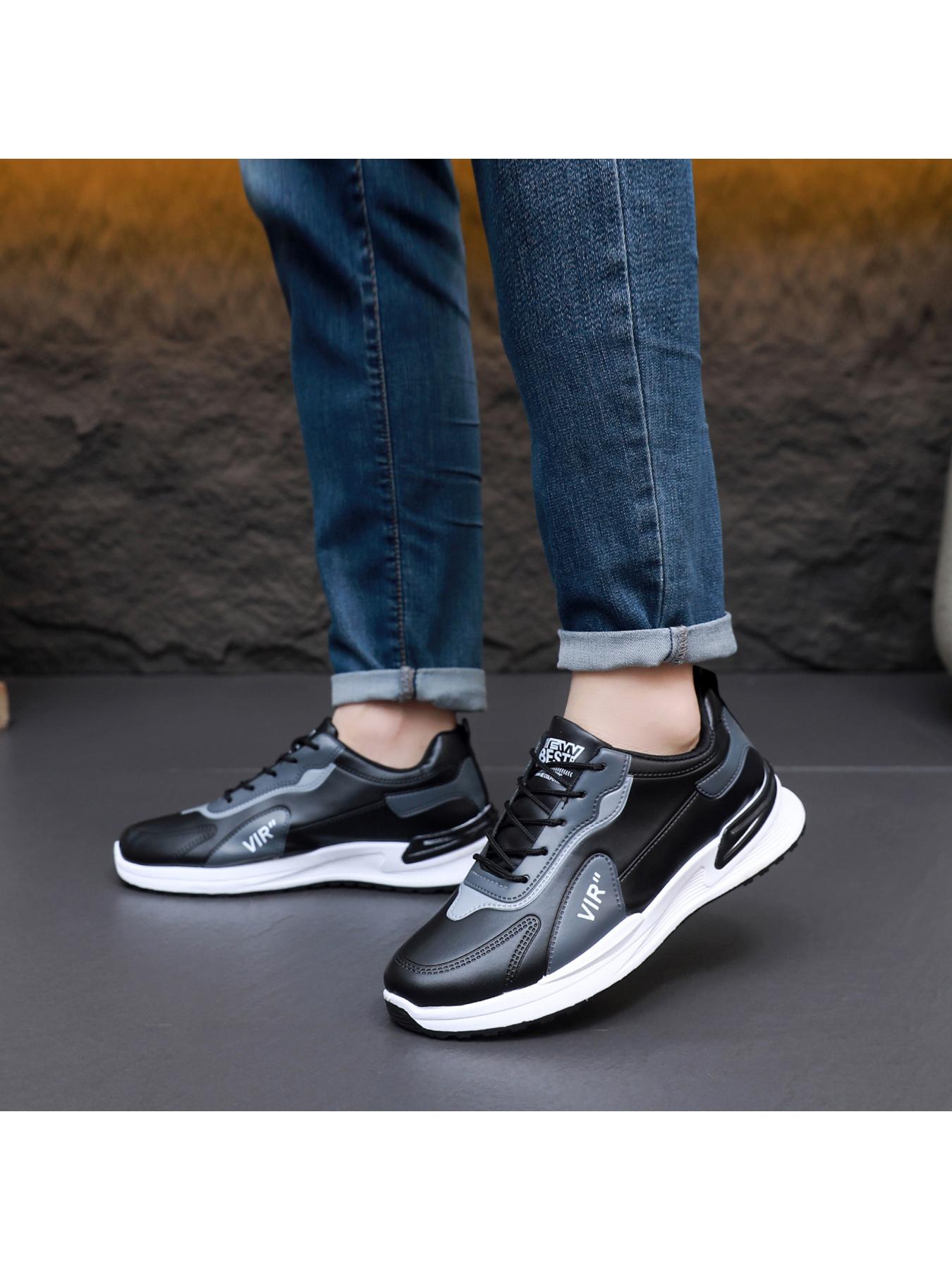 Men's casual sports shoes with breathable and comfortable mesh and splicing design, thick sole for lightweight support, multiple colors to choose from, suitable for daily commuting, outdoor leisure, running, fitness, hiking and other sports scenes