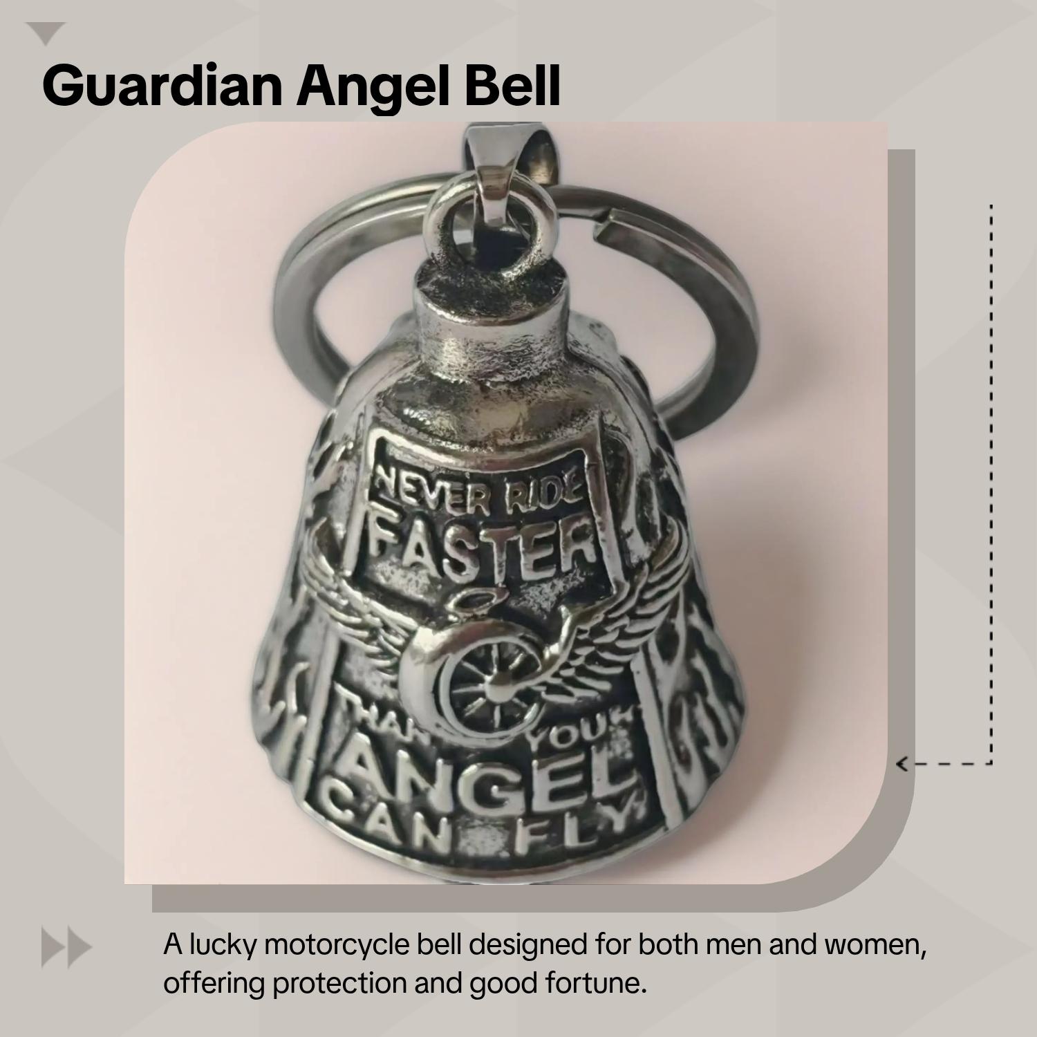 Motorcycle Guardian Angel Bell, Unisex Riding Bell, Lucky Motorcycle Bell, Pet Charm, Keychain, Multi-Use, Motorcycle Accessories, Bike Accessories