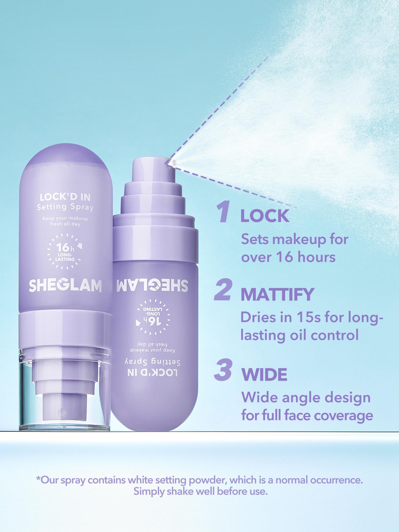 SHEGLAM Lock'D In Setting Spray 55ml Mattifying Effect Quick-Drying Long Lasting Makeup Locking Spray Oil-Control Non-Greasy Makeup Setting-Effortlessbeauty