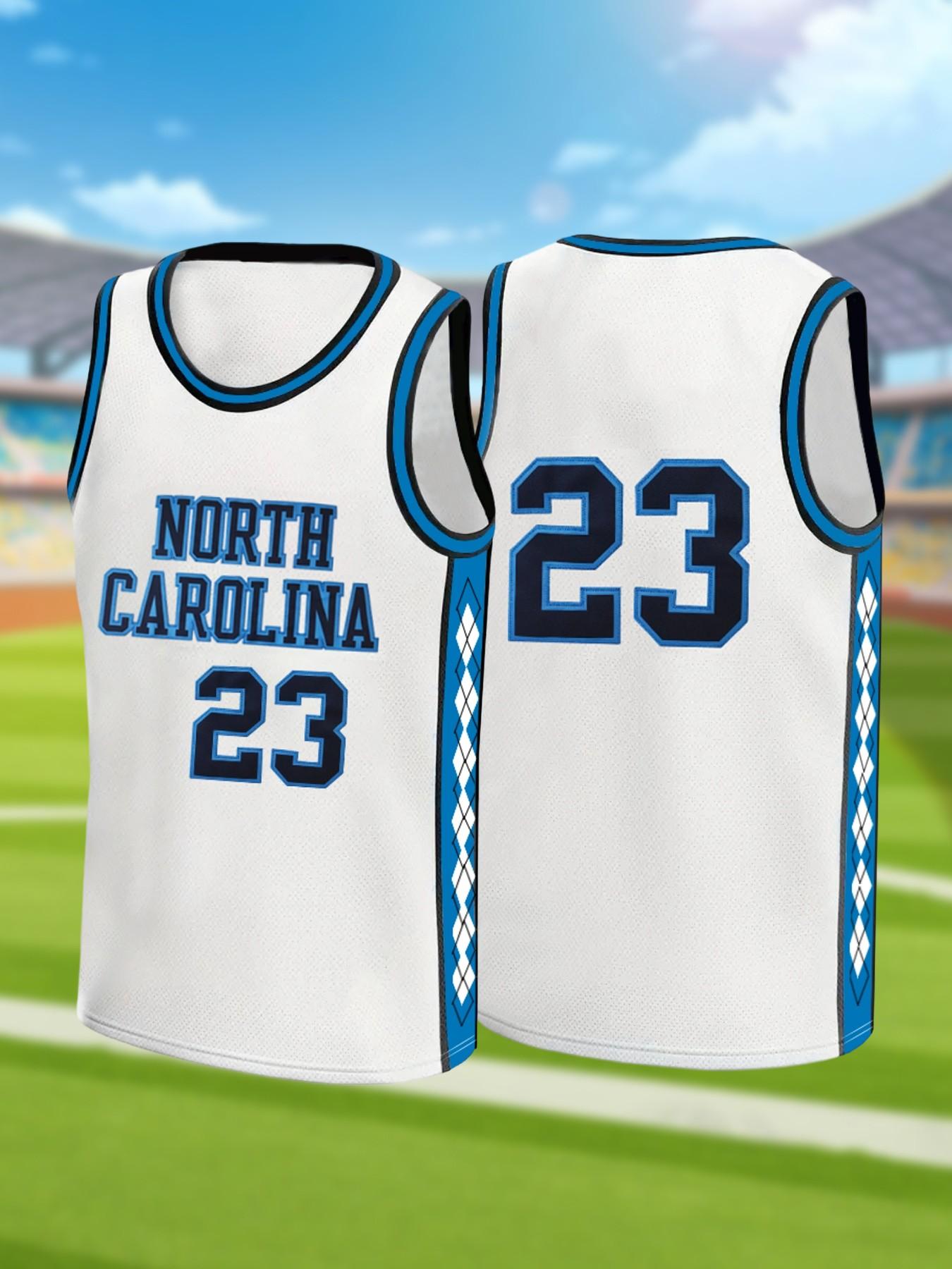 North Carolina #23 Men's Basketball Jersey, Retro Sleeveless Mesh Breathable Quick Dry Sports Uniform, Classic College Basketball Shirt for Fans, Casual Streetwear for Training & Game