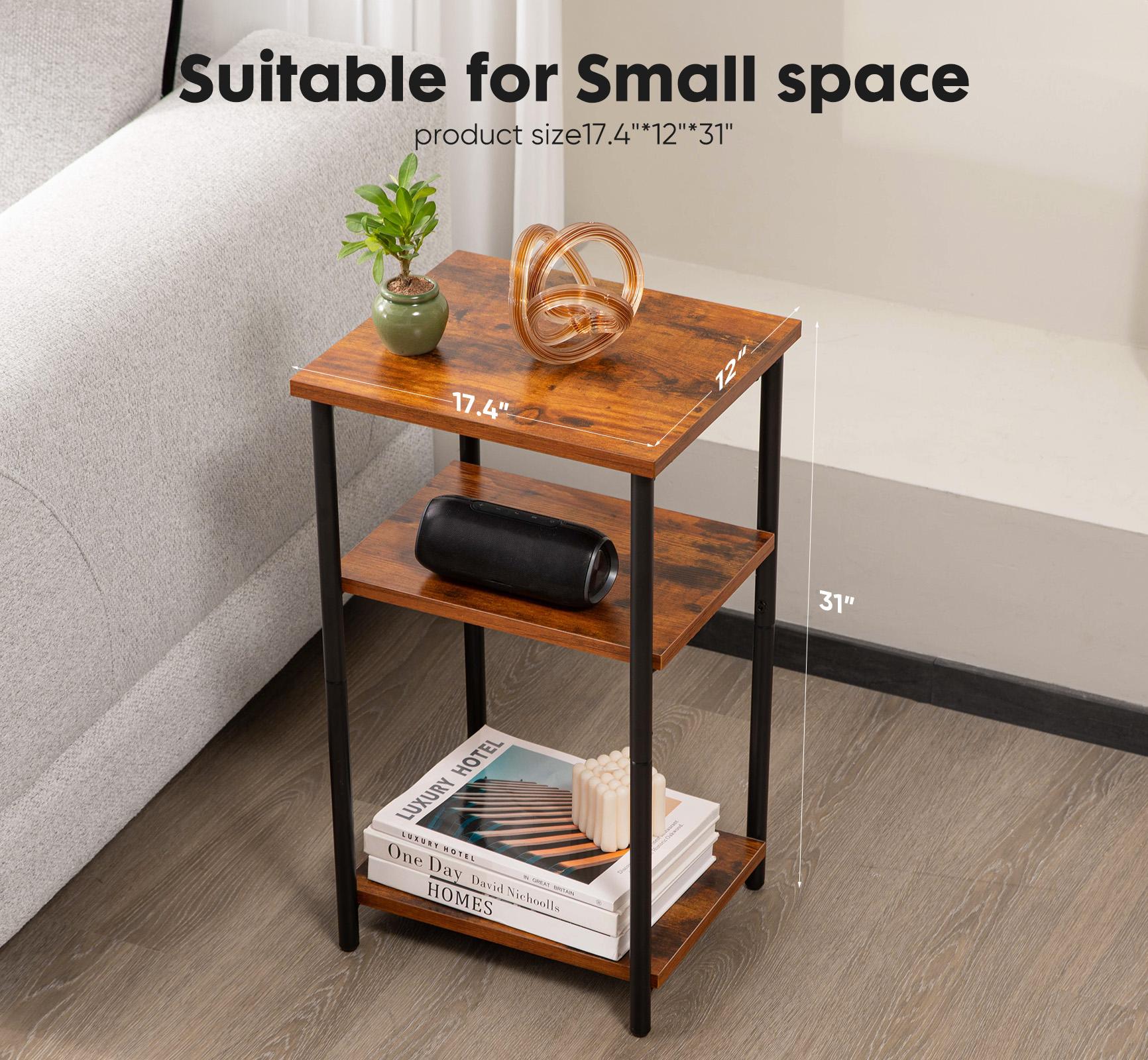 3 Layer Coffee Table with Adjustable Height Small Bedside Storage Shelf for Bedroom   Office Space Saving Entry Side Table Nightstand Mini Table Stylish Home Decor Modern Bedroom table