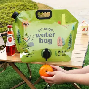 Ultra-Thick Portable Water Storage Bag, Durable & Flexible for Camping/hiking/travel, Reinforced Design with Carry Handle, Foldable with Safety Cap