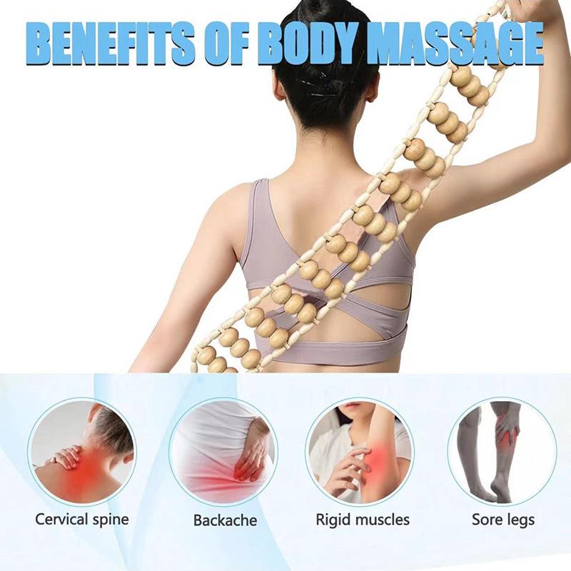 Wooden massager set, nine-wheel massage stick, rolling bar, tendon friction knife, spot.