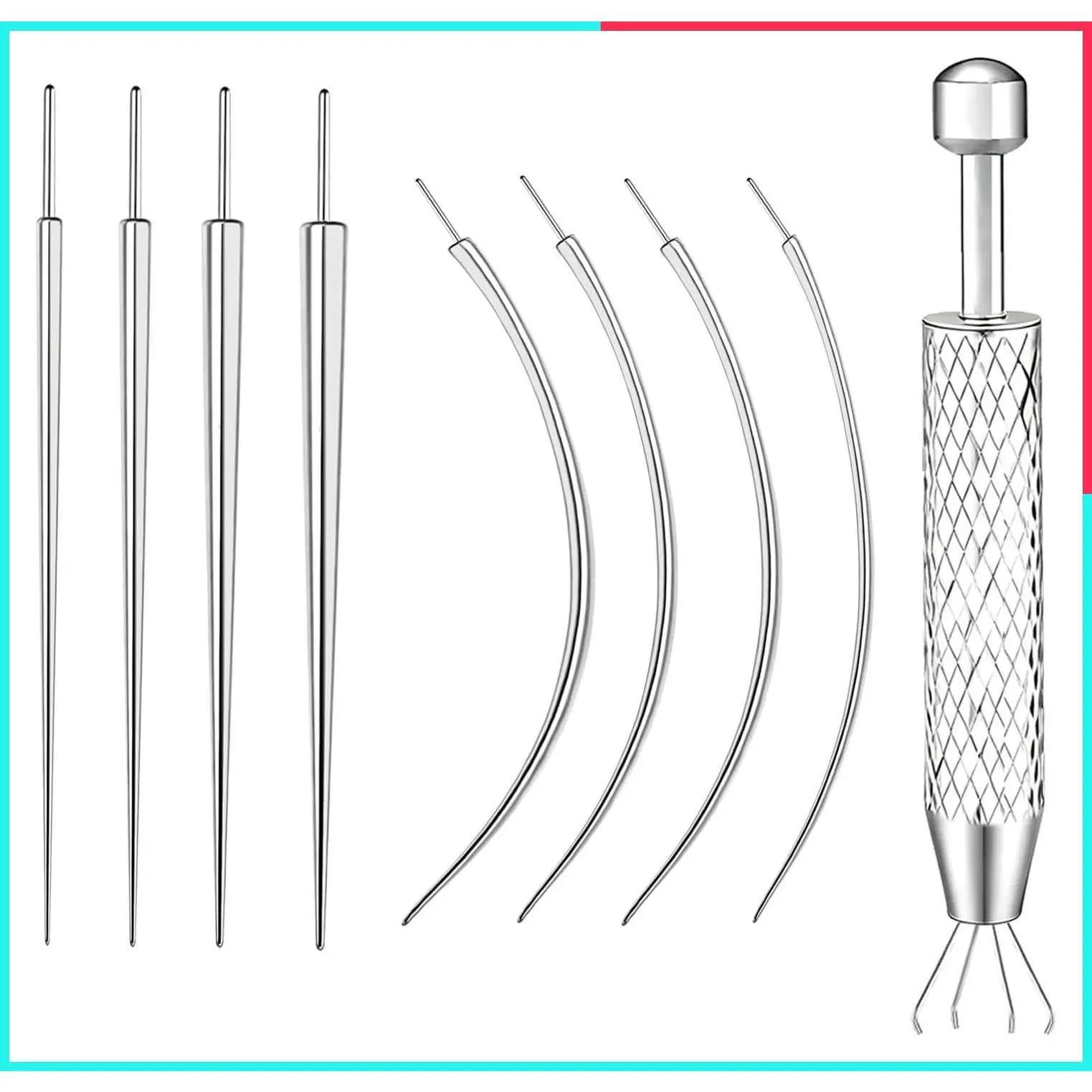 Flatback Earring Piercing Tool Kit with Taper Insertion Tool and Ball Grabber