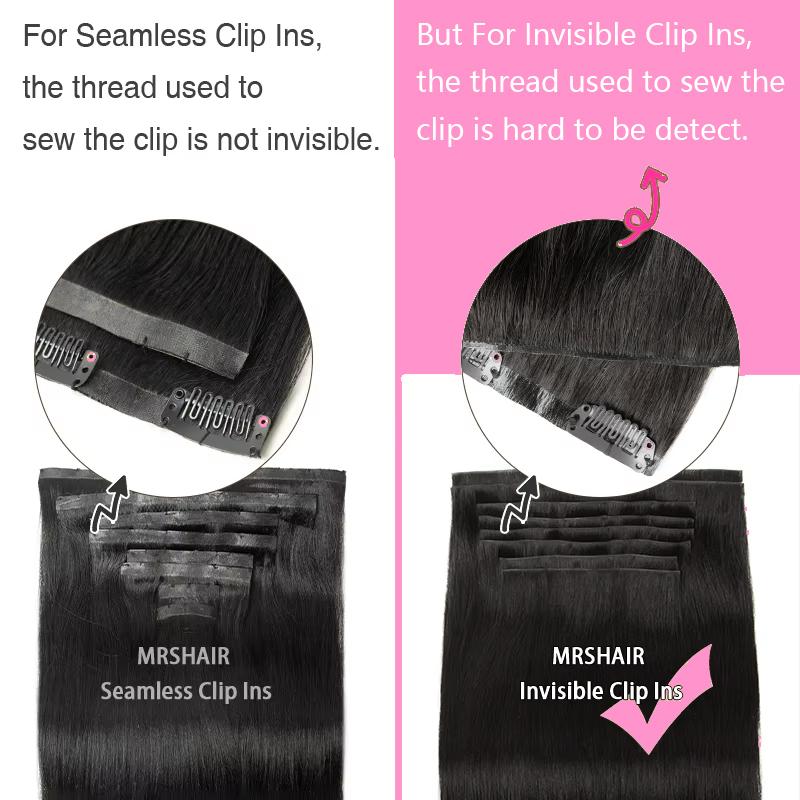Tahikie Invisible Edge & Seamless 120g /1 pack Clip in Hair Extensions 8 Count 18 Clips Human Hair Natural Black 12-30 Inches Heat Resistant