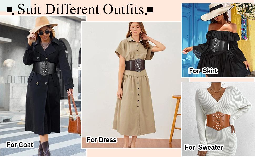 JASGOOD Women Corset Belt Metal O-Ring Heart-Ring Wide Elastic Waspie Waist Belt for Daily Cosplay Halloween Costumes JASGOOD Women Corset Belt Metal O-Ring Heart-Ring Wide Elastic Waspie Waist Belt for Daily Cosplay Halloween Costumes