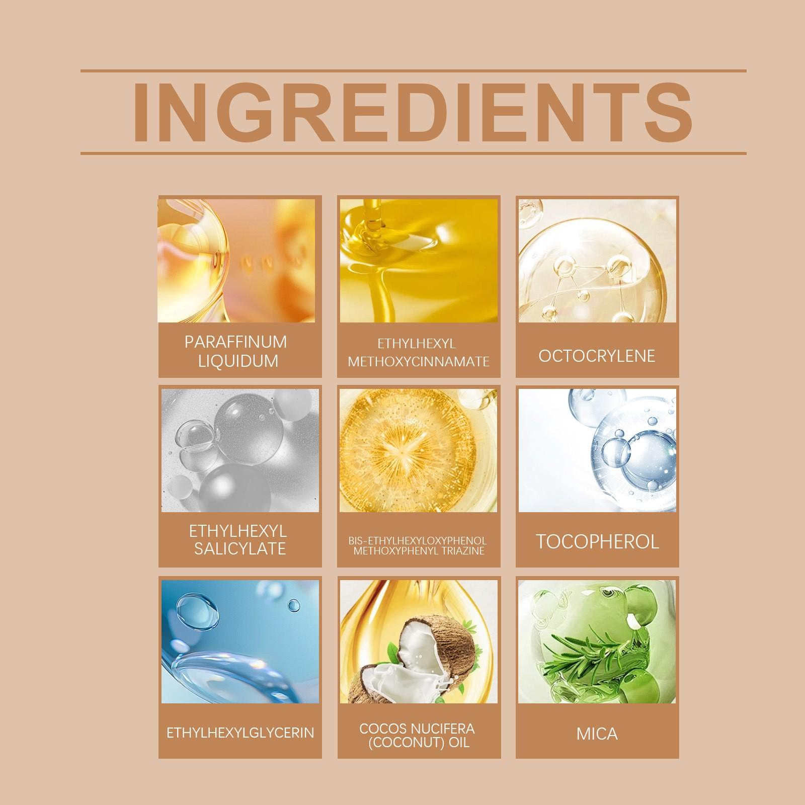 Coconut Highlighter Oil + Contour Brush (100ML+1pc), Outdoor UV Protection, Non-Greasy, Gentle Skin Care, Smooth and Comfortable