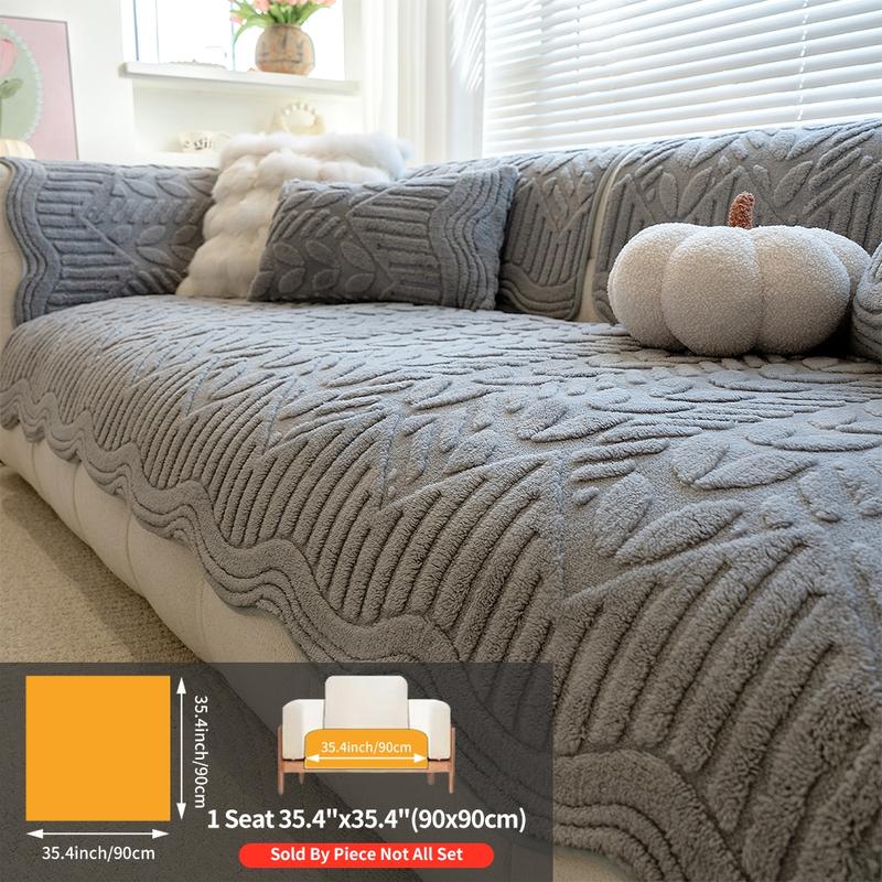 Modern Style Pet-Friendly Sofa Cover, Soft Sofa Protector, Anti-Slip Dustproof Cat Scratch Protection, Cotton Velvet Cushion Pad