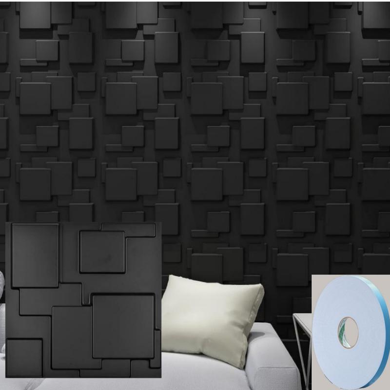 20/30pcs 3D Textured PVC Wall Panels, Waterproof & Moisture-Proof, Easy Install with Adhesive Tape - Modern Abstract Design for Stylish Home Decor, 11.8 x 11.8 inch, Waterproof Wall Panels