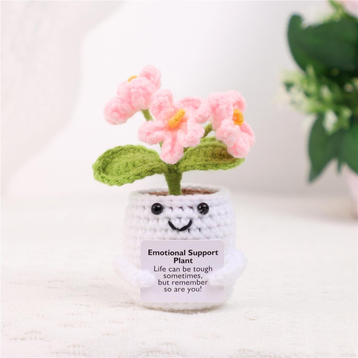 Crochet Flower Pot, 4 Counts/set Cute Crochet Flower Pot, Emotional Support Mini Knitting Flower Pot, Home Decor for Living Room Bedroom, Crochet Artificial Flowers Crochet Flower Pot, 4 Counts/set Cute Crochet Flower Pot, Emotional Support Mini Knitting Flower Pot, Home Decor for Living Room Bedroom, Crochet Artificial Flowers