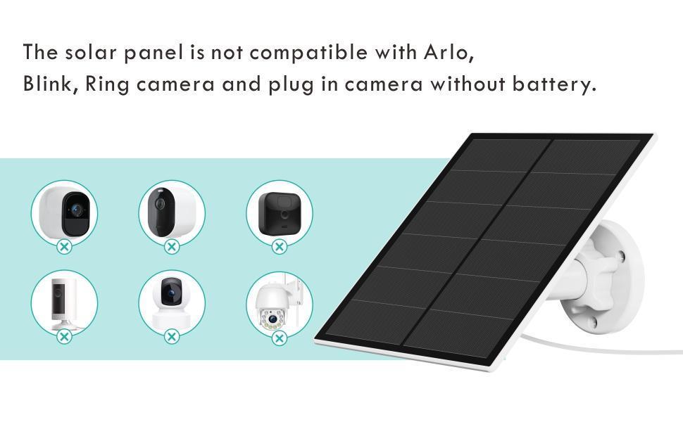 Waterproof 3W/5W Outdoor Solar Charger - Universal Security Camera Power Supply with 360° Rotating Mount, USB-C/Micro USB Dual Ports, All-Weather IP65 Protection (Compatibility Excludes Arlo/Blink/Ring)