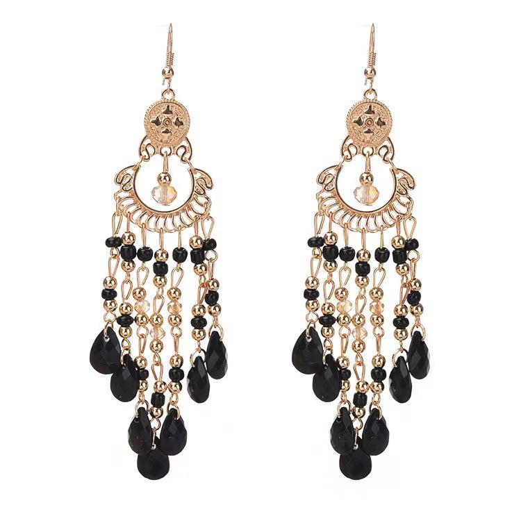 Ethnic Fringe Dangle Earrings Colorful Beaded Chandelier Style for Women’s Boho & Festival Fashion Turquoise & Gold Tone Drop Earrings for Beach Vacations & Festivals Long Fringe Drop Earrings for Bohemian Style, Parties & Vacation Wear campingessentials Ethnic Fringe Dangle Earrings Colorful Beaded Chandelier Style for Women’s Boho & Festival Fashion Turquoise & Gold Tone Drop Earrings for Beach Vacations & Festivals Long Fringe Drop Earrings for Bohemian Style, Parties & Vacation Wear campingessentials