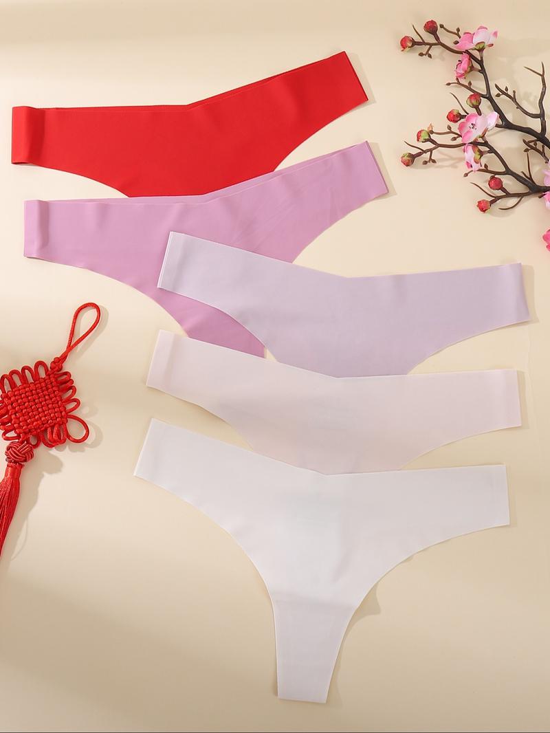 Women's Solid Color Thong, Soft Comfy Breathable Thong for Daily Wear, Women's Underwear for All Seasons, Soft Stylish Brief, Soft Stretch Briefs