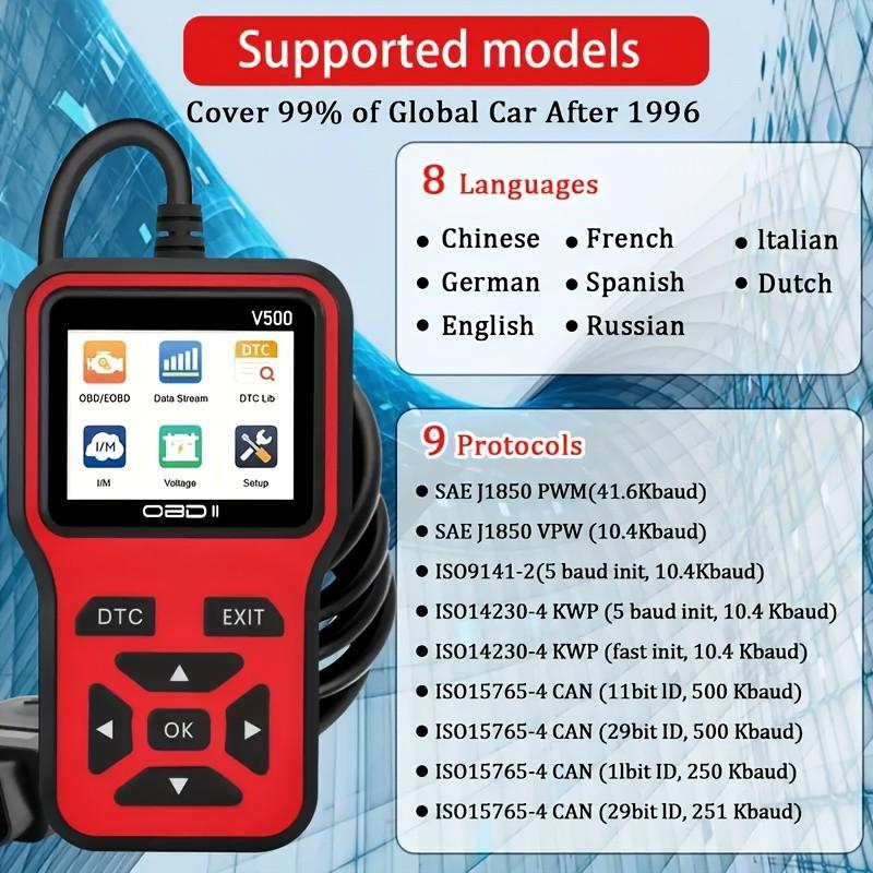 Latest Obd2 Scanner Diagnostic Tool Automotive Scan Tool with Engine Code Reader, Data Stream, Voltage Test, Erase Function, Car Battery Tester, Compatible with All Vehicles Since 1996