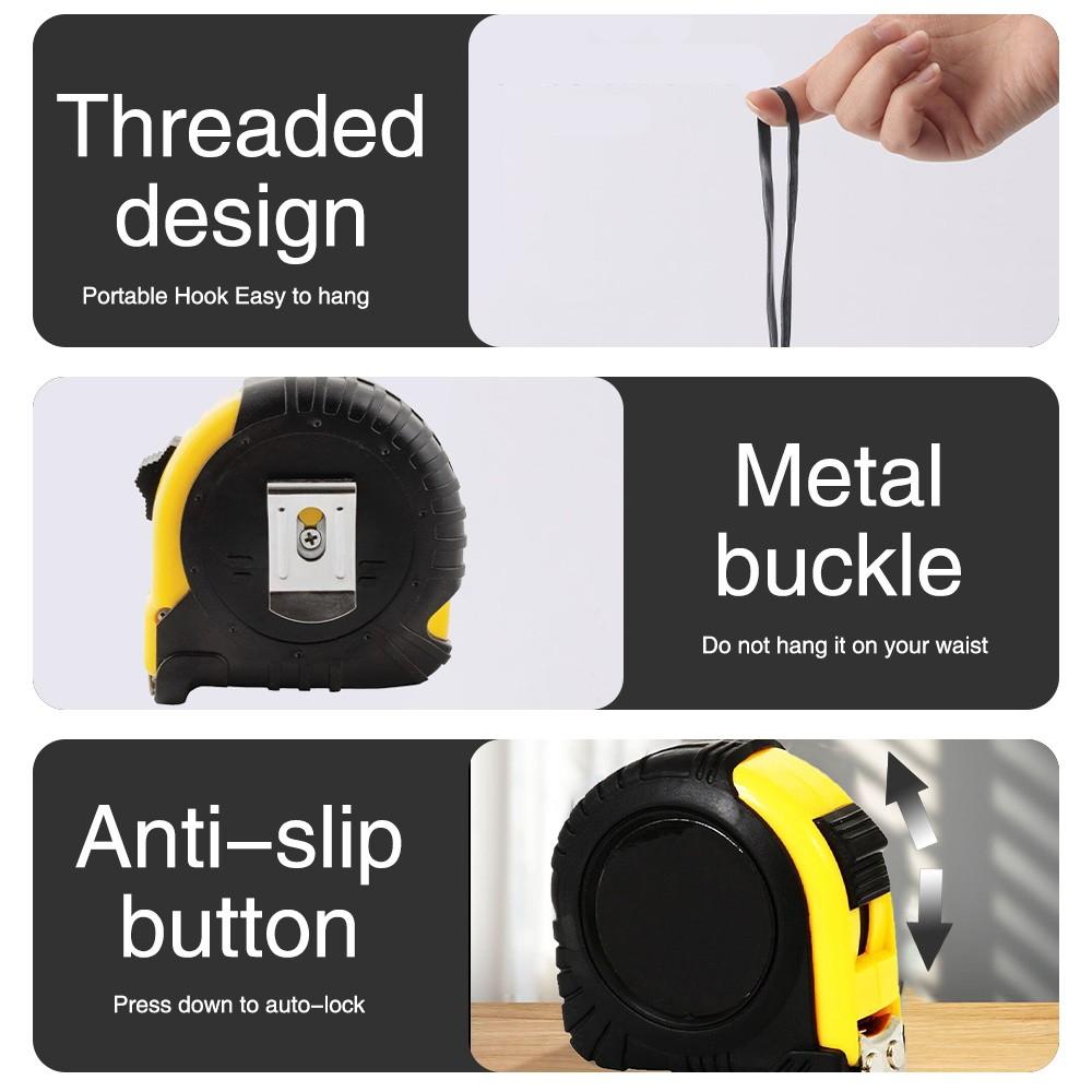 Portable Retractable Measuring Tape with Durable Lanyard, High Precision Wear-Resistant, Easy Read Steel Tape, Construction Tools
