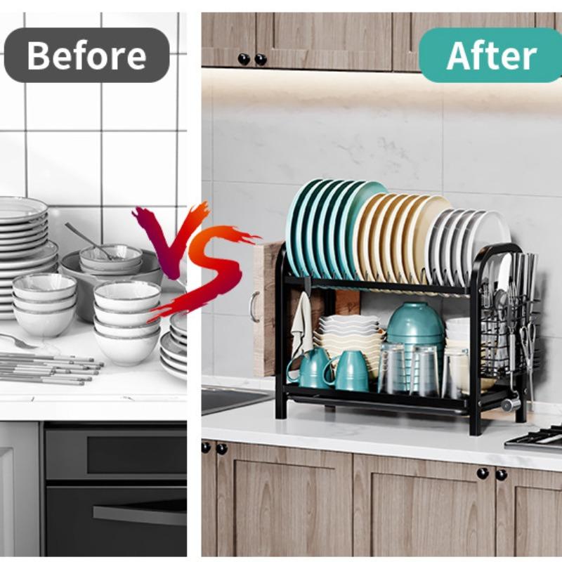 Kitchen Dish Drying Rack, Household Dish Storage Rack, Dish Drain Rack, Kitchen Fixture Accessories, Home Organizer for Kitchen