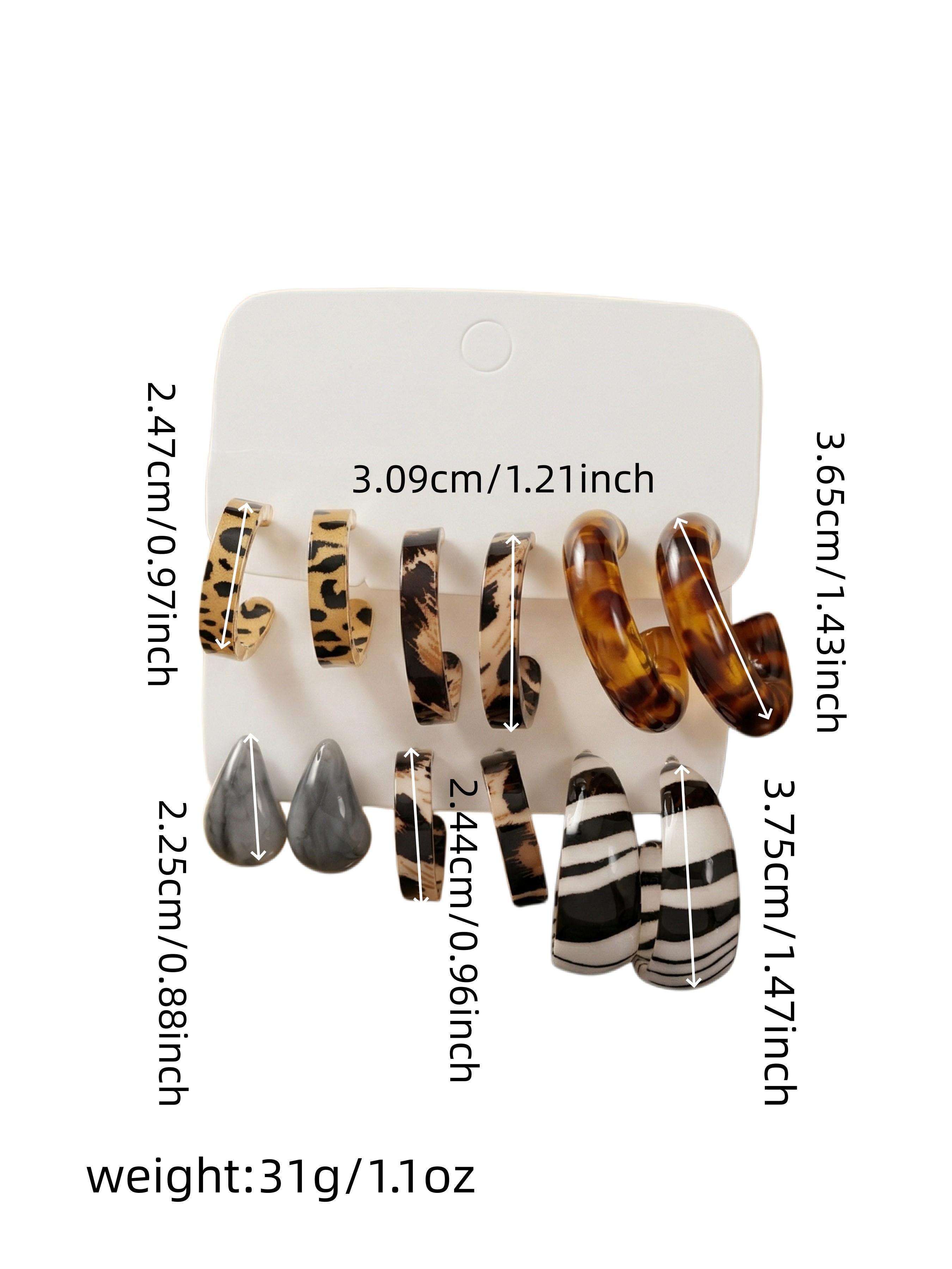 12pcs Leopard Print Floral Pattern Women's Ring Earrings Set, Stylish Daily Wear Jewelry, Fashionable Accessory for All Seasons
