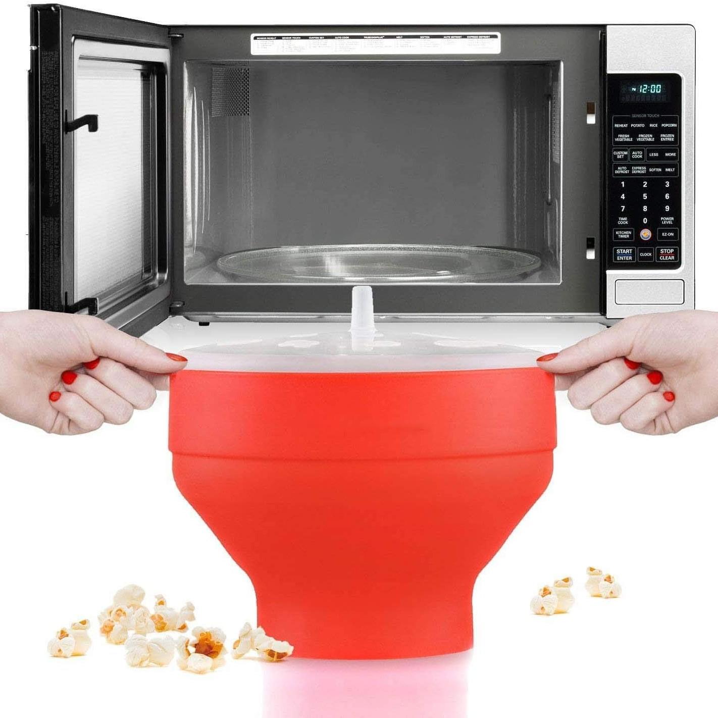 2 pieces / 1 piece microwave oven rice flower bowl / rice flower machine, PVC material quality, fast rice flower, silicone heating wind rice flower bowl, foldable, for home use, foldable Silk bowl, microwave furnace bomb rice flower table, DIY bomb rice f