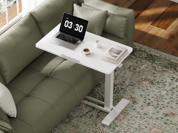 【TikTokShopBlackFriday】FLEXISPOT Mobile Adjustable Overbed Table, Bedside Standing Desk with Wheels, Rolling Laptop & Computer Cart, Portable Workstation for Home, Office, Bedroom, Hospital, Dorm, with Tiltable & Foldable Options