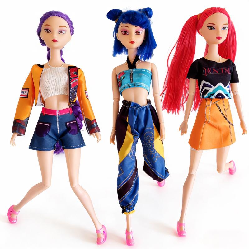 3-Piece Hunter Dolls – Rumi,  Zoey Hunters’ Girl Anime Figures, 2026 Trendy Music & Lighting Cosplay Set, Ideal Birthday Present for Girls