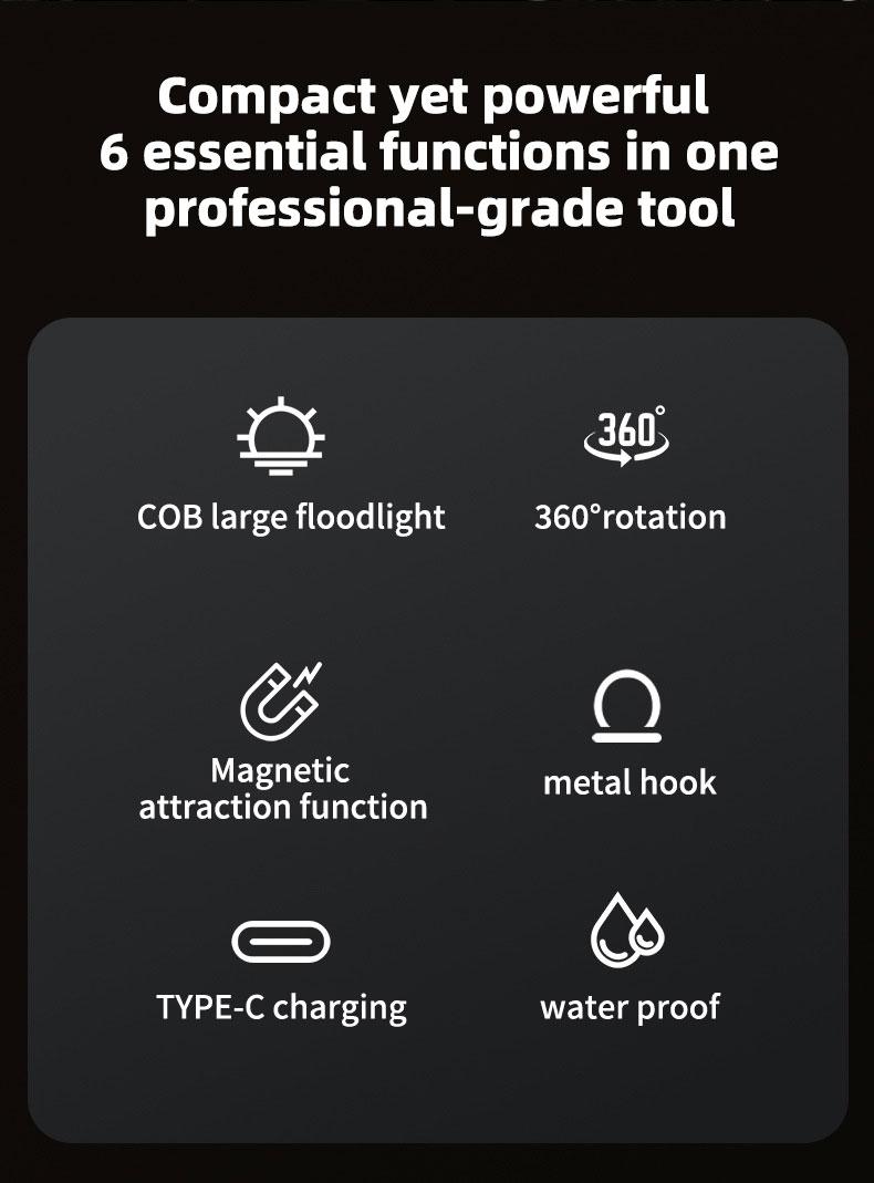 Under Hood Work Light Bar, 3000LM LED Magnetic Light Bar with Hooks, 5200mAh Cordless Rechargeable Hood Light, Single Pack, Ideal for Mechanic, Car Repair & Garage Use