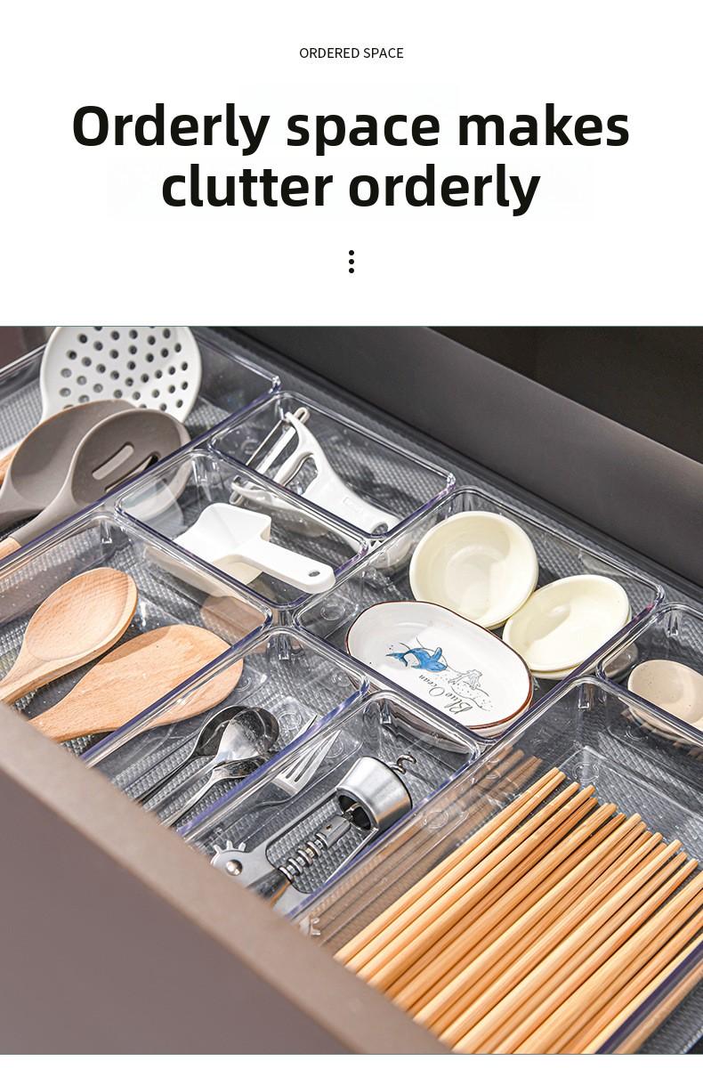 7 Pieces Set Transparent Compartment Storage Box Free Splicing Sorting Organizer Eco-friendly Material Space Saving Multi-purpose For Home Vanity Office Perfect Holiday Gift