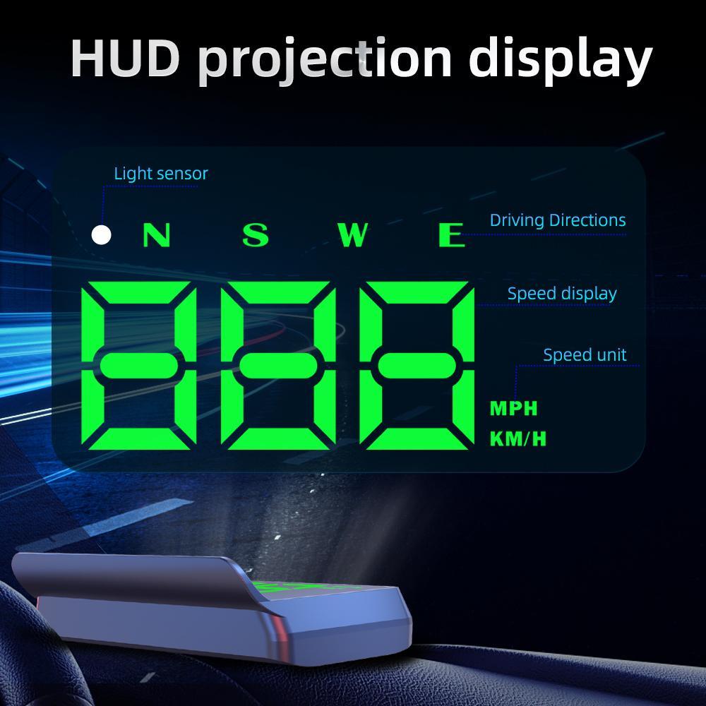 Windshield Speedometer Projector, Universal Car 3.5 Inch Hud, GPS Digital Speed, Compass Direction, Time, Speed Warning, Mileage, Driving Time, Car Smart Display