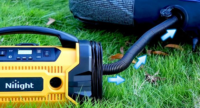 Nilight Portable Air Compressor and  1500mAh Rechargeable Battery, 12V Digital Pump for Car, SUV, Motorcycle, Bicycle Portable Wireless Car Tire Inflator portable air faster air  tire pressure Manual Nozzles Vehicle Automotive  dealsforyoudays