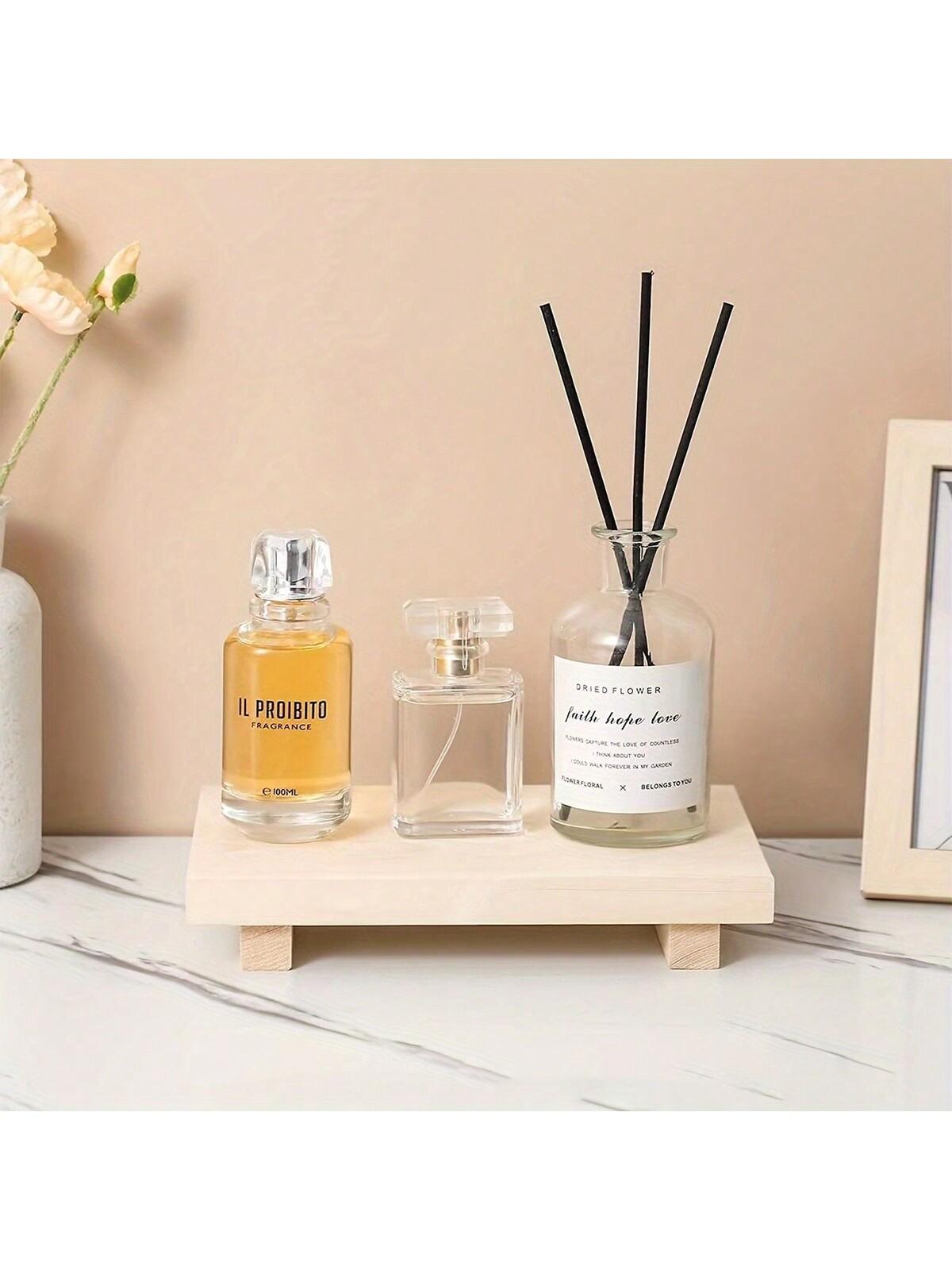 Small Bathroom Counter Organizer, Wooden Decorative Tray, Rectangular Cosmetic Rack, Kitchen Soap Bottle Holder, Home Party Gift