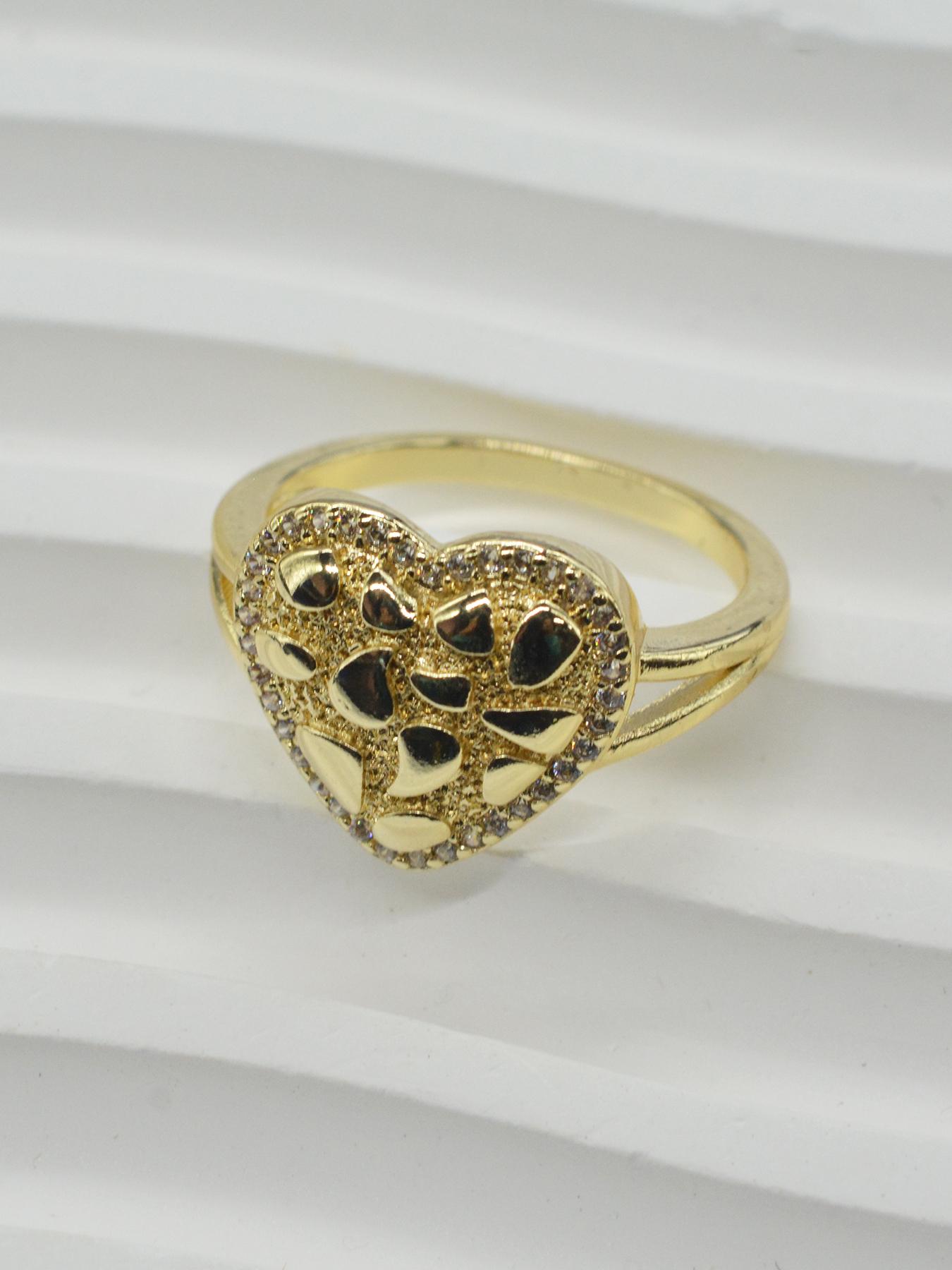 Elegant Romantic Sparkling Zircon Heart Ring, Low Sensitivity Jewelry, Perfect for Wedding and Engagement, All Seasons