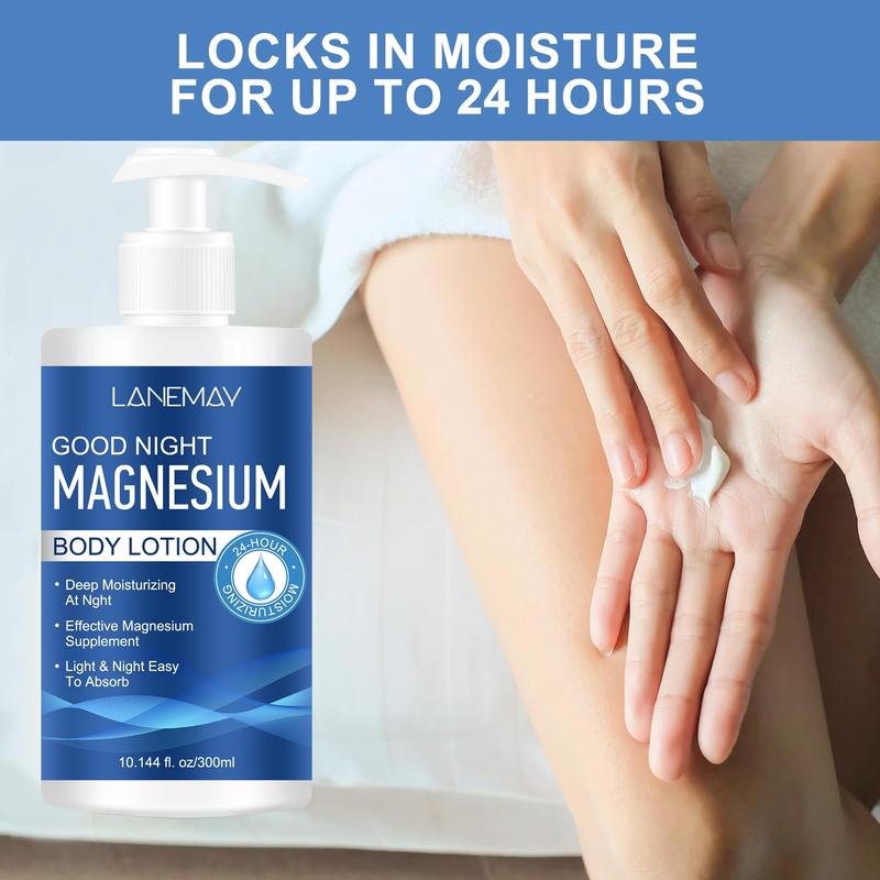 Good Night Magnesium Body Lotion with Lavender & Shea Butter | 24H Deep Moisturizing & Magnesium Supplement | Lightweight & Fast Absorption | 300ml