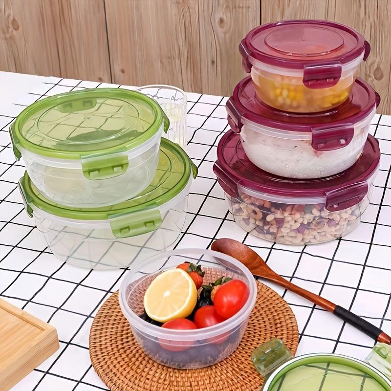 Food Storage Container with Lid, 4 Counts/set Leakproof Microwave-safe Stackable Kitchen Storage Container, Food Organizer Set for Fridge Airtight Food Storage