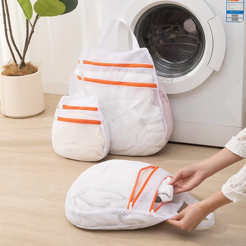 Multifunctional Handheld Dual Zipper Honeycomb Laundry Bag, Washing Machine Dedicated Anti-Deformation Sweater Underwear Protector