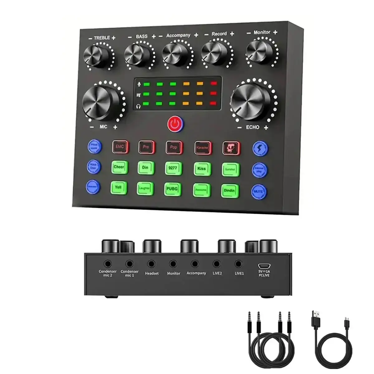 Live Streaming Podcast Equipment Set Bm-800 Capacitor Microphone Kit Dj Sound Control Live Audio Mixer Package Recording Studio Equipment BT Connectivity for Phone PC Recording Broadcasting